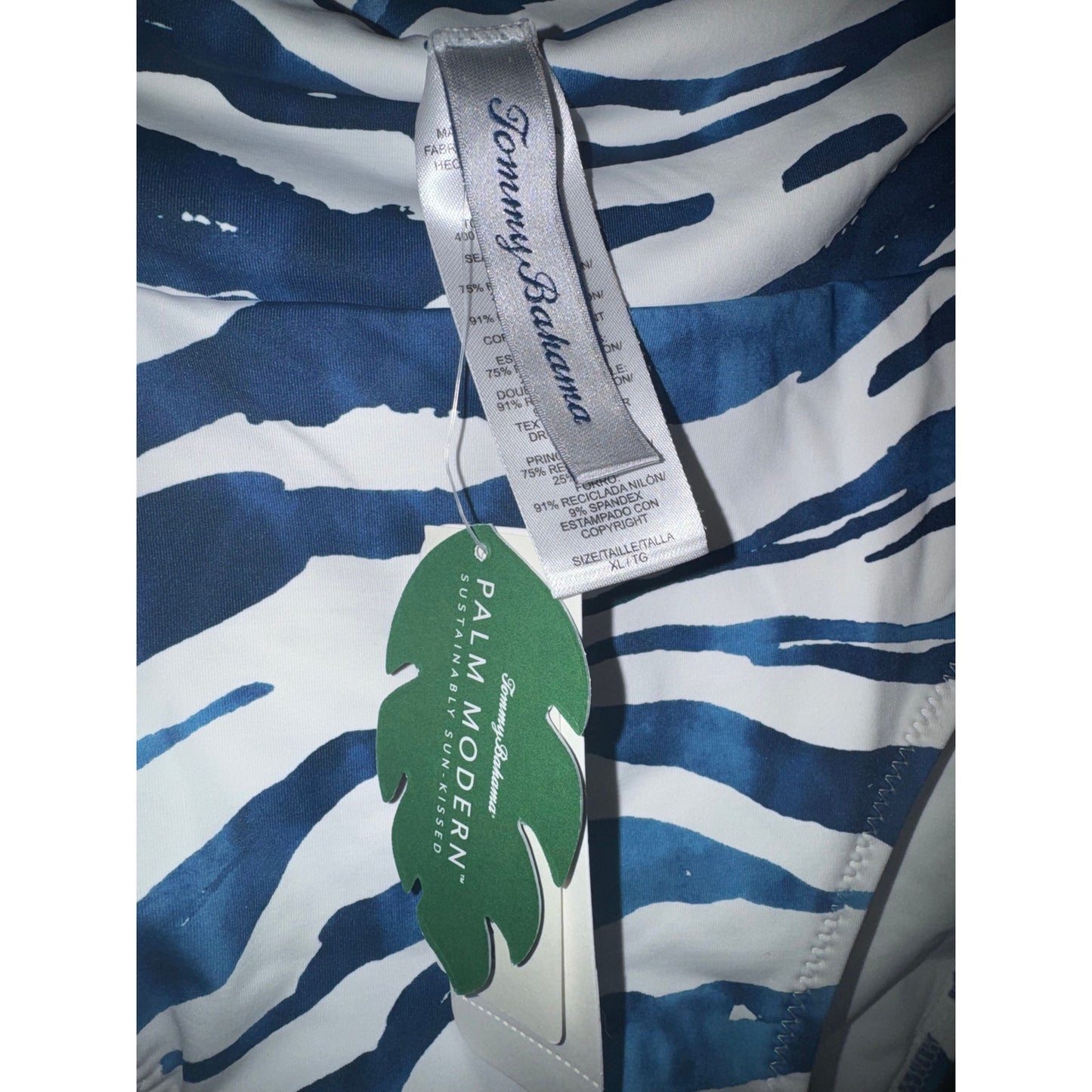 Tommy Bahama Size XL Palm Modern Zanzebra High-Waist Bikini Bottom