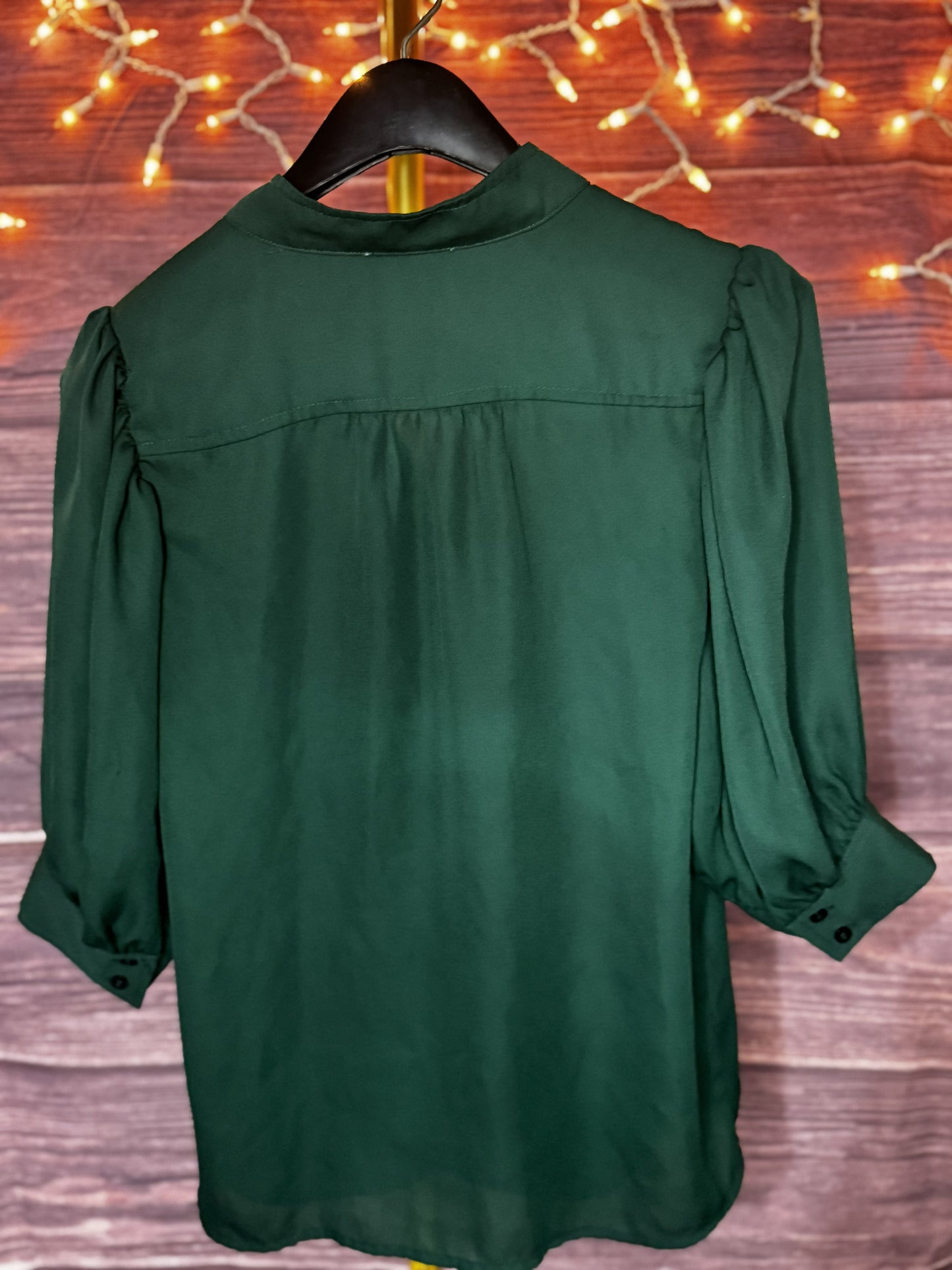 CeCe Women's Size S 3/4-Sleeve Collared Button-Down Top