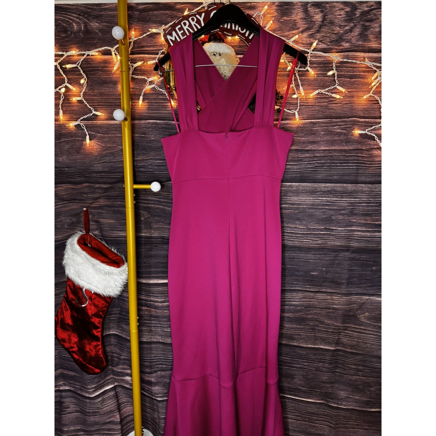 Eliza J Size 10 Pink Cross Neck High-Low Evening Dress