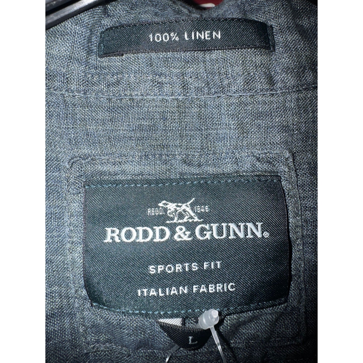 Rodd & Gunn Size L Palm Beach 100% Linen Ash Gray Sport Fit Button Up Shirt