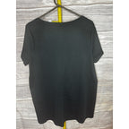 Isaac Mizrahi Live Essentials Size XL Black V Neck Tunic Shirt
