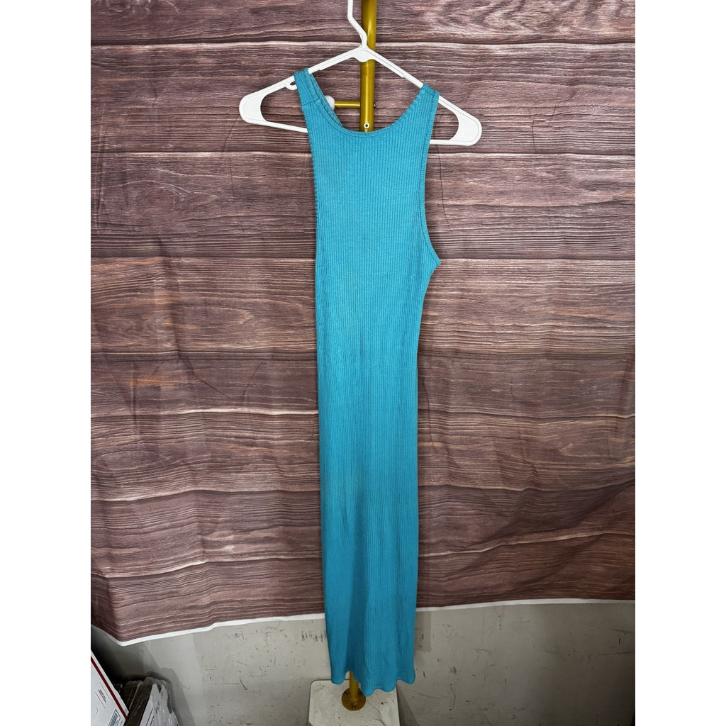 SIMON MILLER Size M Blue Mawga RIB Knit Asymmetrical Tank Dress