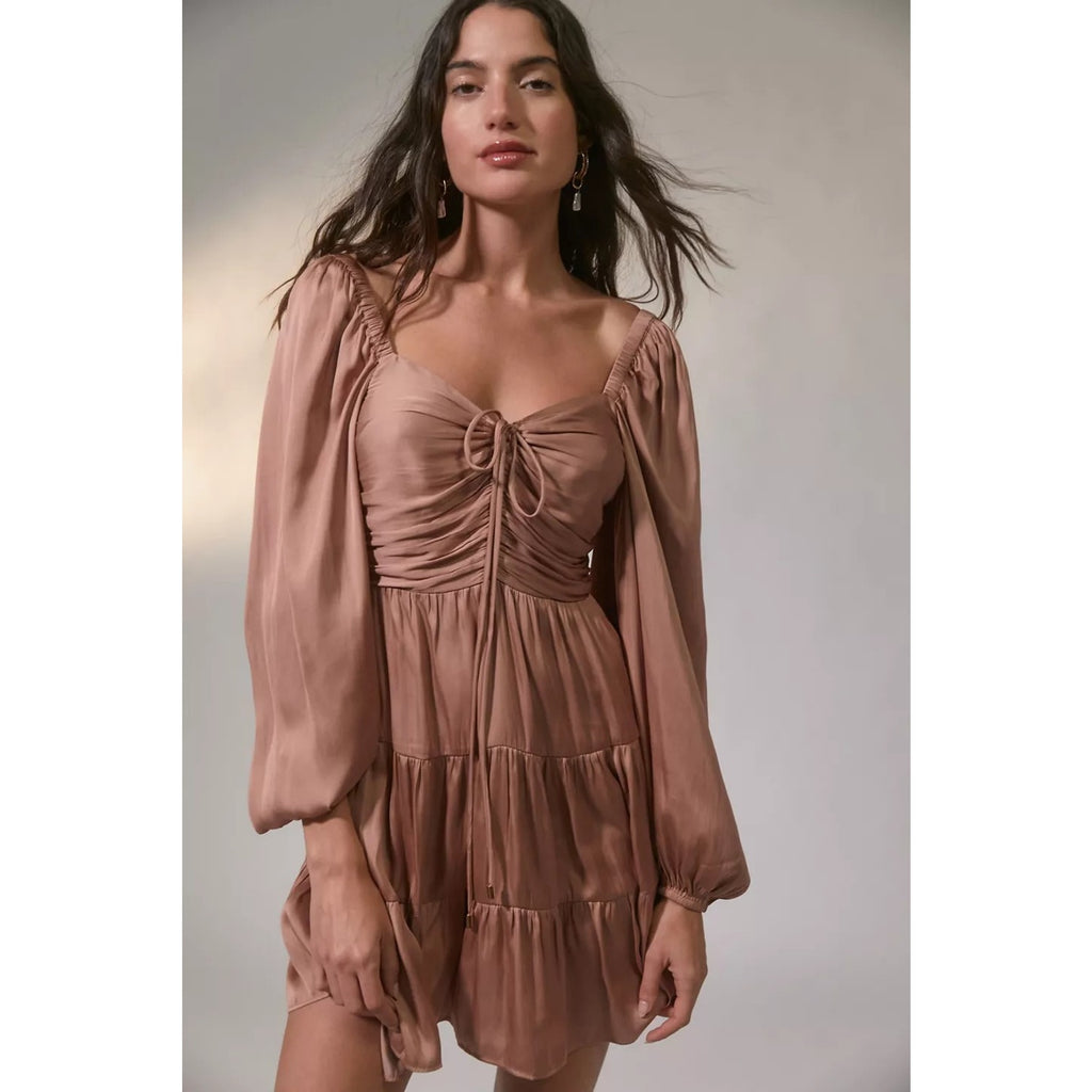 MINKPINK Size M Spencer Rose Color Satin Mini Dress