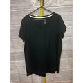Isaac Mizrahi Live Essentials Size XL Black V Neck Tunic Shirt