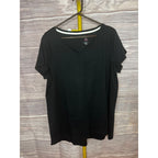 Isaac Mizrahi Live Essentials Size XL Black V Neck Tunic Shirt