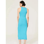 SIMON MILLER Size M Blue Mawga RIB Knit Asymmetrical Tank Dress