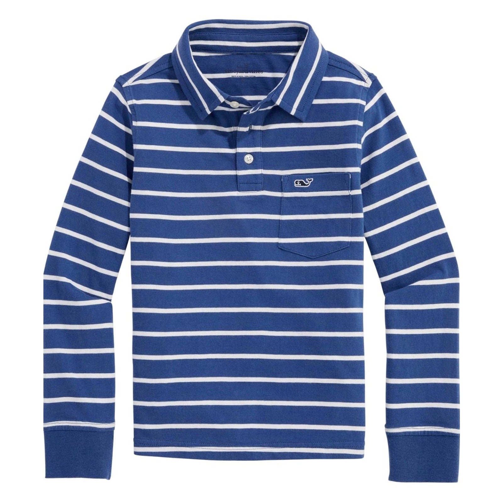 Vineyard Vines Boys' Size XL (18) Striped Surf Long-Sleeve Polo Shirt