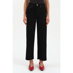 DAZE Size 25 Pleaser All Nighter (Black) High Waist Raw Hem Crop Jeans