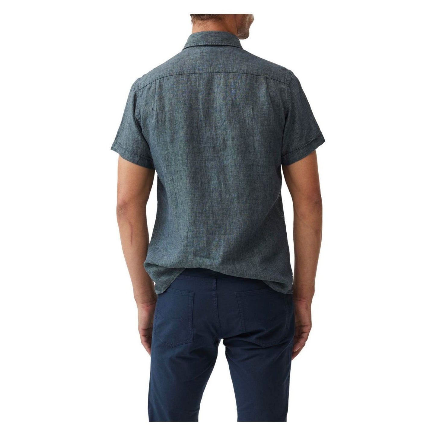 Rodd & Gunn Size L Palm Beach 100% Linen Ash Gray Sport Fit Button Up Shirt