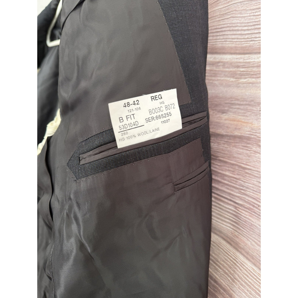 Heritage Gold Un-Tailored 48-42 Reg. Charcoal Gray Plaid Design Suit Jacket