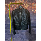 Ann Taylor Size XS Quilted Stitch Leather Jacket
