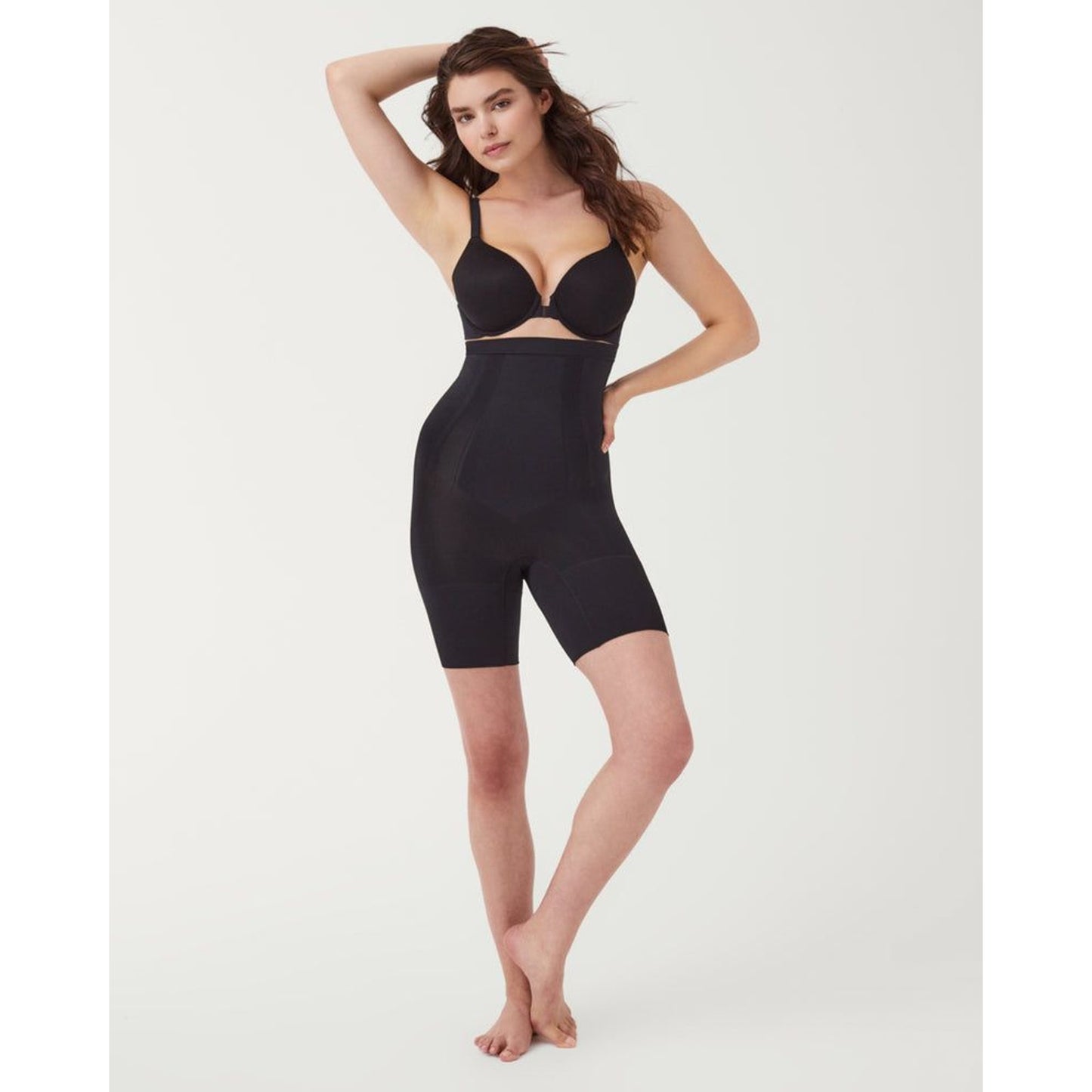 Spanx SPANXsculpt OnCore Size L Black High-Waisted Mid-Thigh Shorts