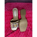 A New Day Women's Kathleen Raffia Buckle Block Heels