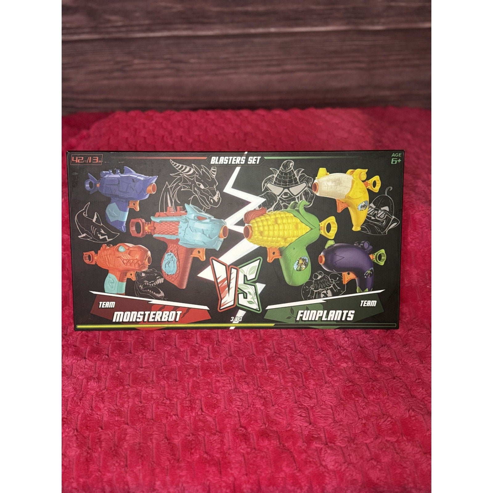 Team Monsterbot VS Team Funplants Foam-Dart Blaster Set (6 Guns 20 Darts)