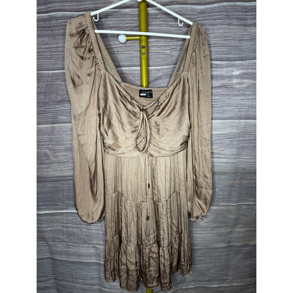 MINKPINK Size M Spencer Rose Color Satin Mini Dress