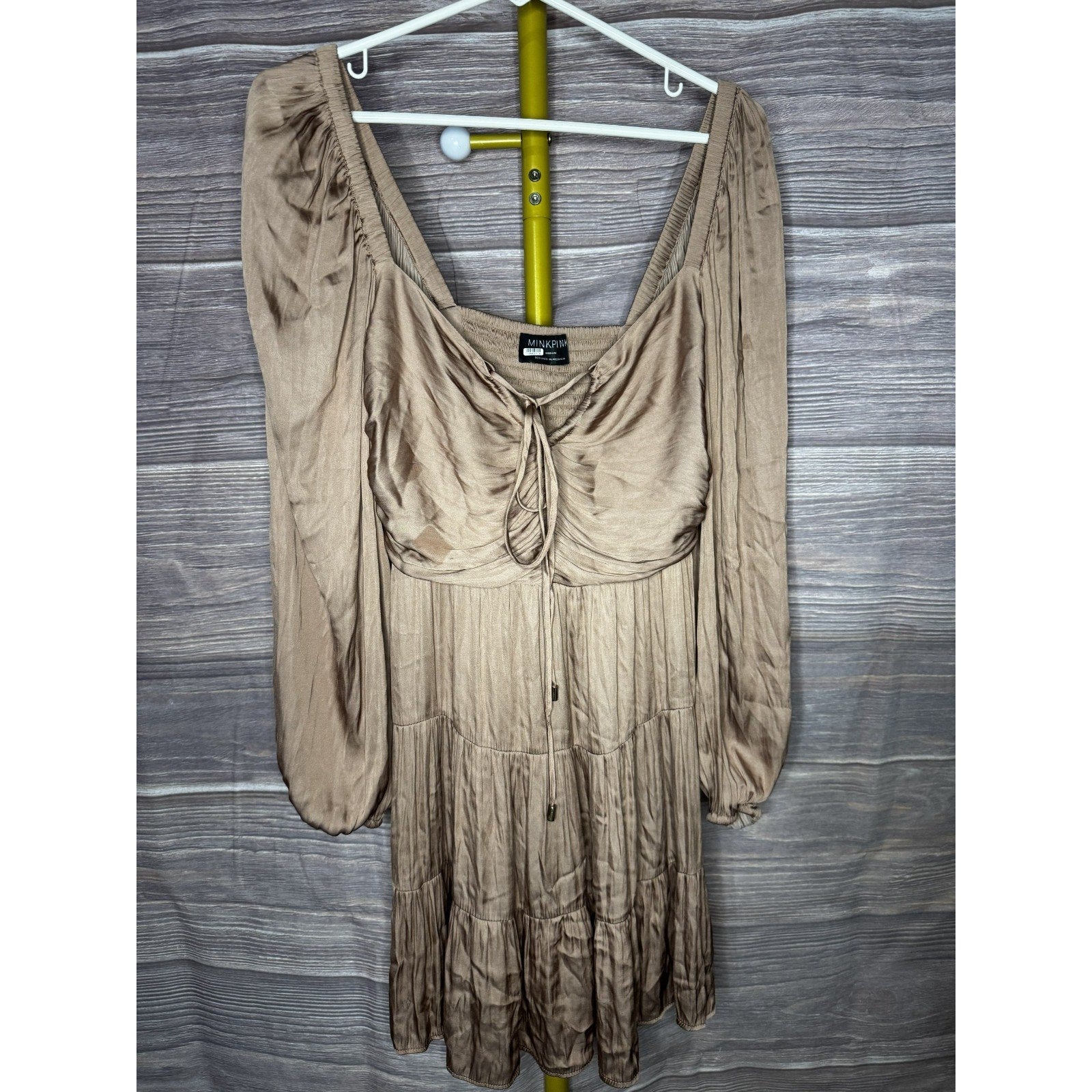 MINKPINK Size M Spencer Rose Color Satin Mini Dress