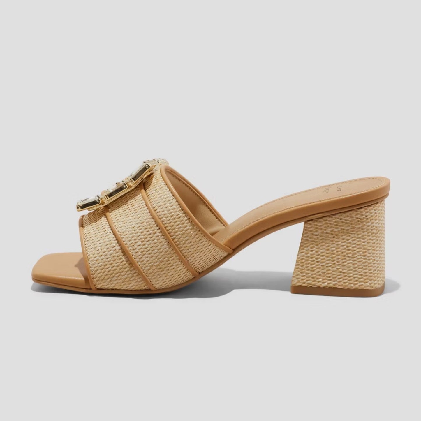 A New Day Women's Kathleen Raffia Buckle Block Heels