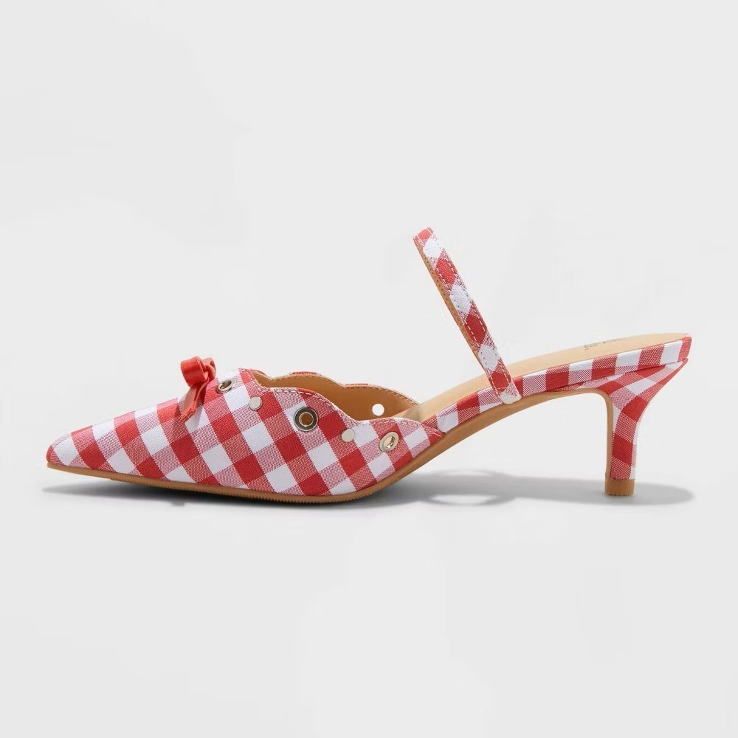 Wild Fable Women's Lysandra Gingham Eyelet Kitten Heels w/ Memory Foam