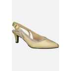 Easy Street Alive 5 Gold Size 7.5W Jeweled Slingback Pump Ballroom Dance Heels