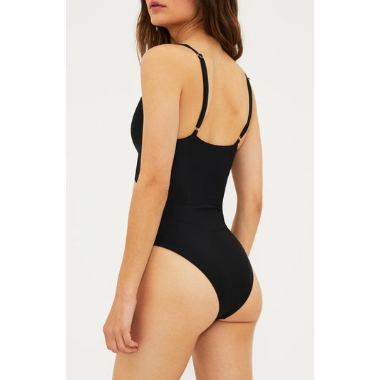 Beach Riot Size L Annalisa Black Textured One-Piece Swimsuit
