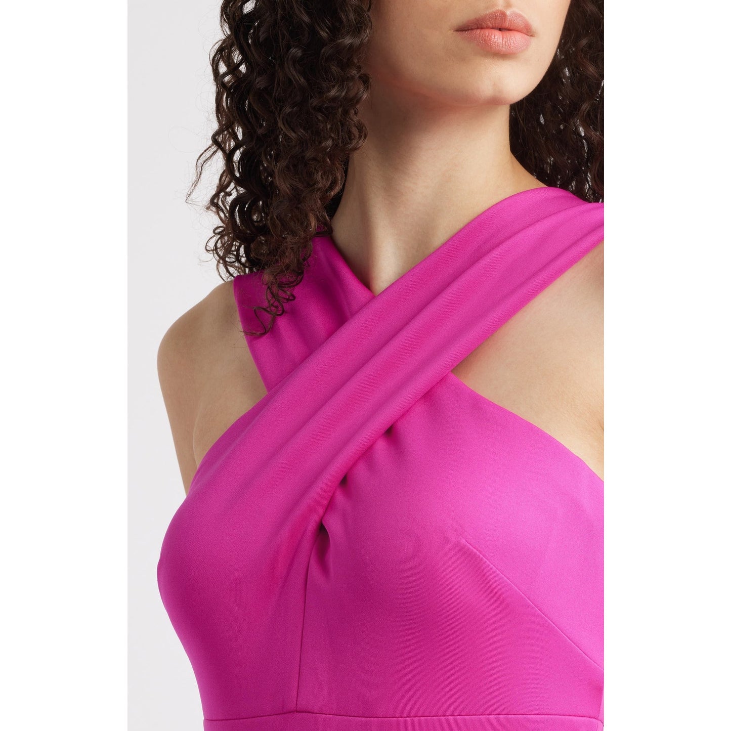 Eliza J Size 10 Pink Cross Neck High-Low Evening Dress