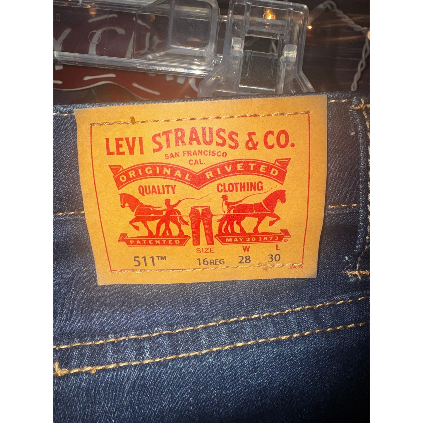 Levi's Boy's 511 16Reg W28 X L30 Slim Eco-Performance Jeans