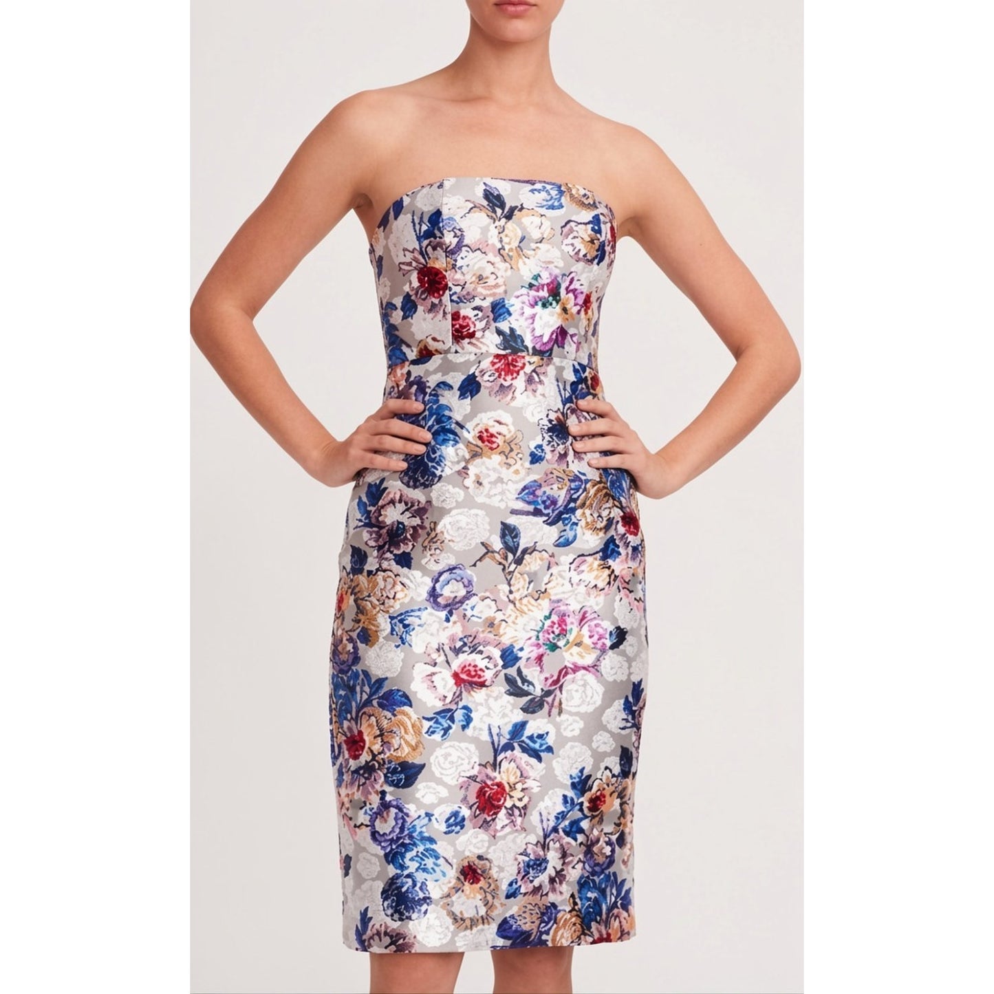 J.Crew Collection Size 12 Floral Jacquard Copenhagen Strapless Cocktail Dress