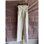 Marissa Webb Size 8 Strapless Denim Jumpsuit White w/ Copper Buttons