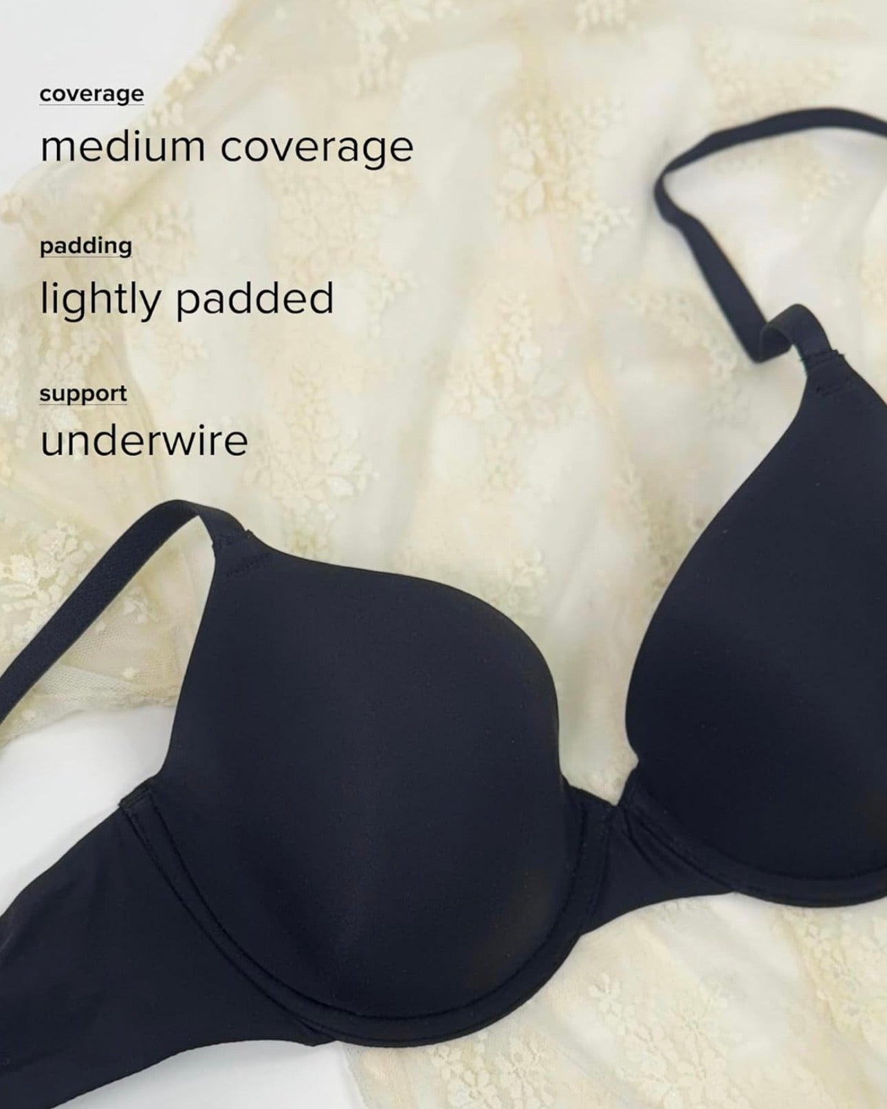 b.tempt'd by Wacoal Size 30DD Black Lightly Padded Underwire T-Shirt Bra