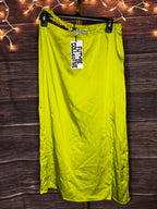 Future Collective Anani Noelle Neon Green Women's Size 10 Side Cut Out Midi Skirt