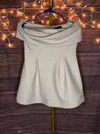 Naked Wardrobe Size M Cream Suiting Strapless Mini Dress