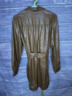 Peter Som Size 4 Brown Faux Leather Shirtdress