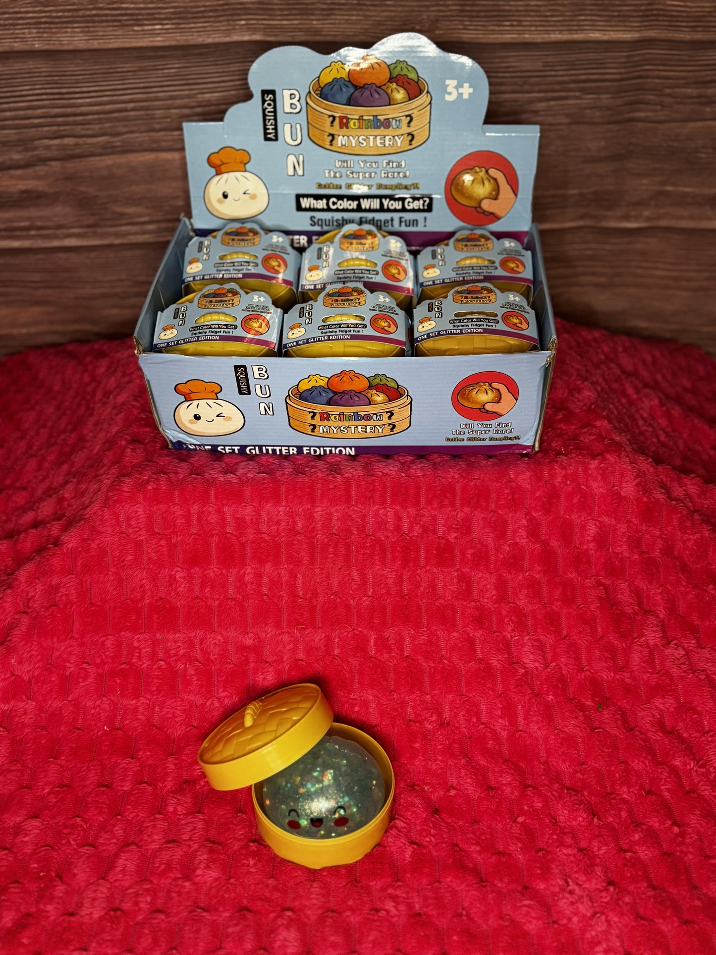 Squishy Bun Large RARE LIGHT UP Rainbow Mystery One Set Glitter Edition Toy