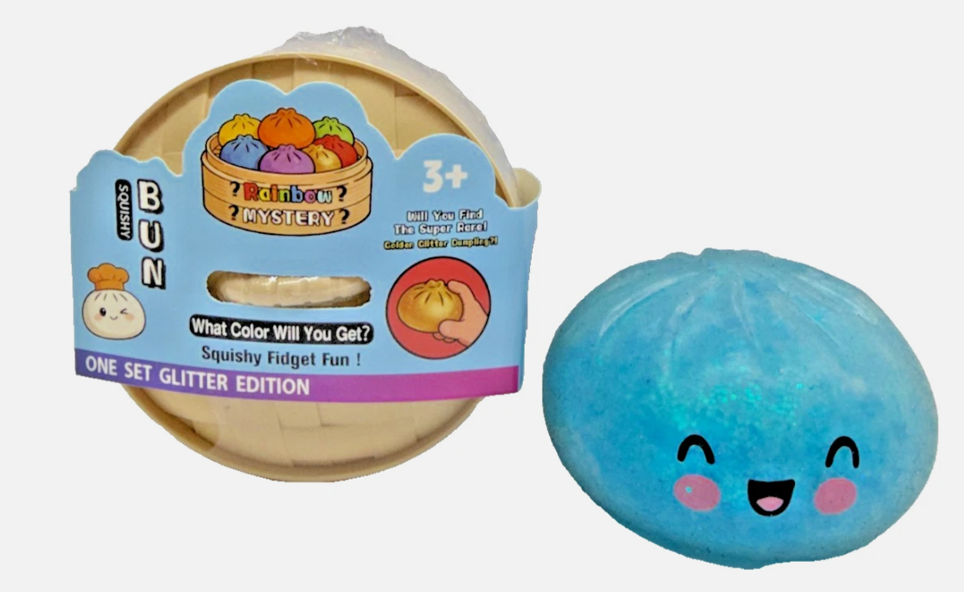 Squishy Bun Large RARE LIGHT UP Rainbow Mystery One Set Glitter Edition Toy