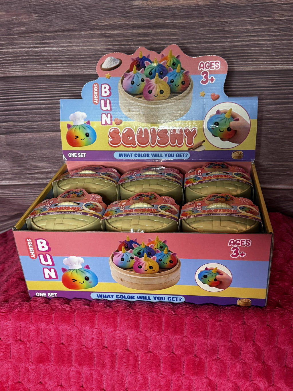 Squishy Bun Large Unicorn Rainbow Mystery Toy