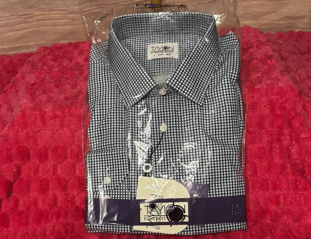 Tayion by Montee Holland Men's Size XL Slim-Fit Stretch Dress Shirt