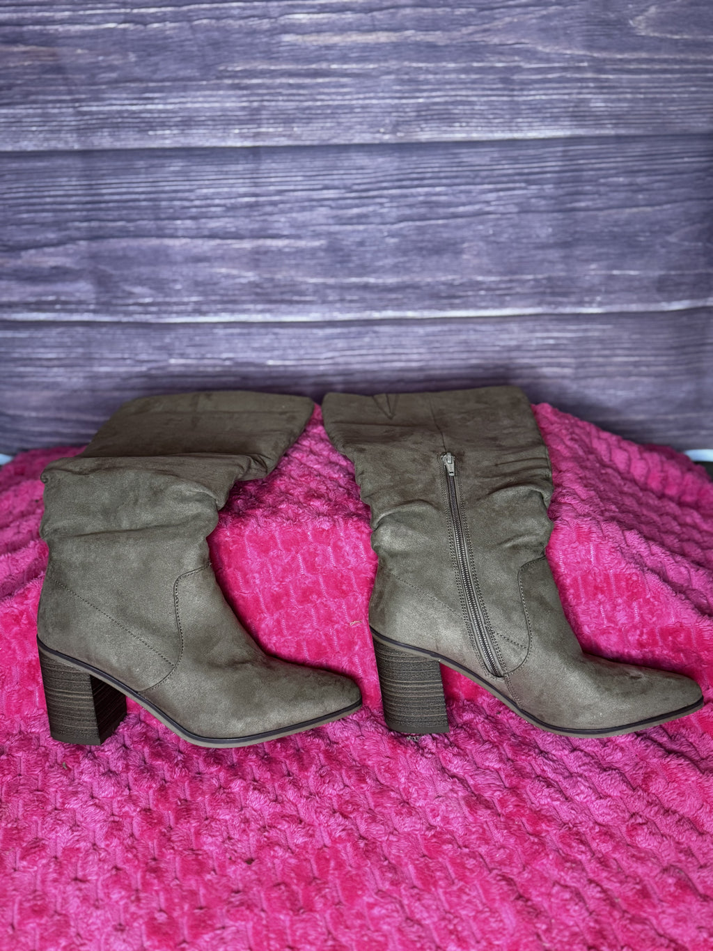 Universal Thread Size 9WC (Wide-Calf) Tan Junie Knee-High Boot w/ Memory Foam