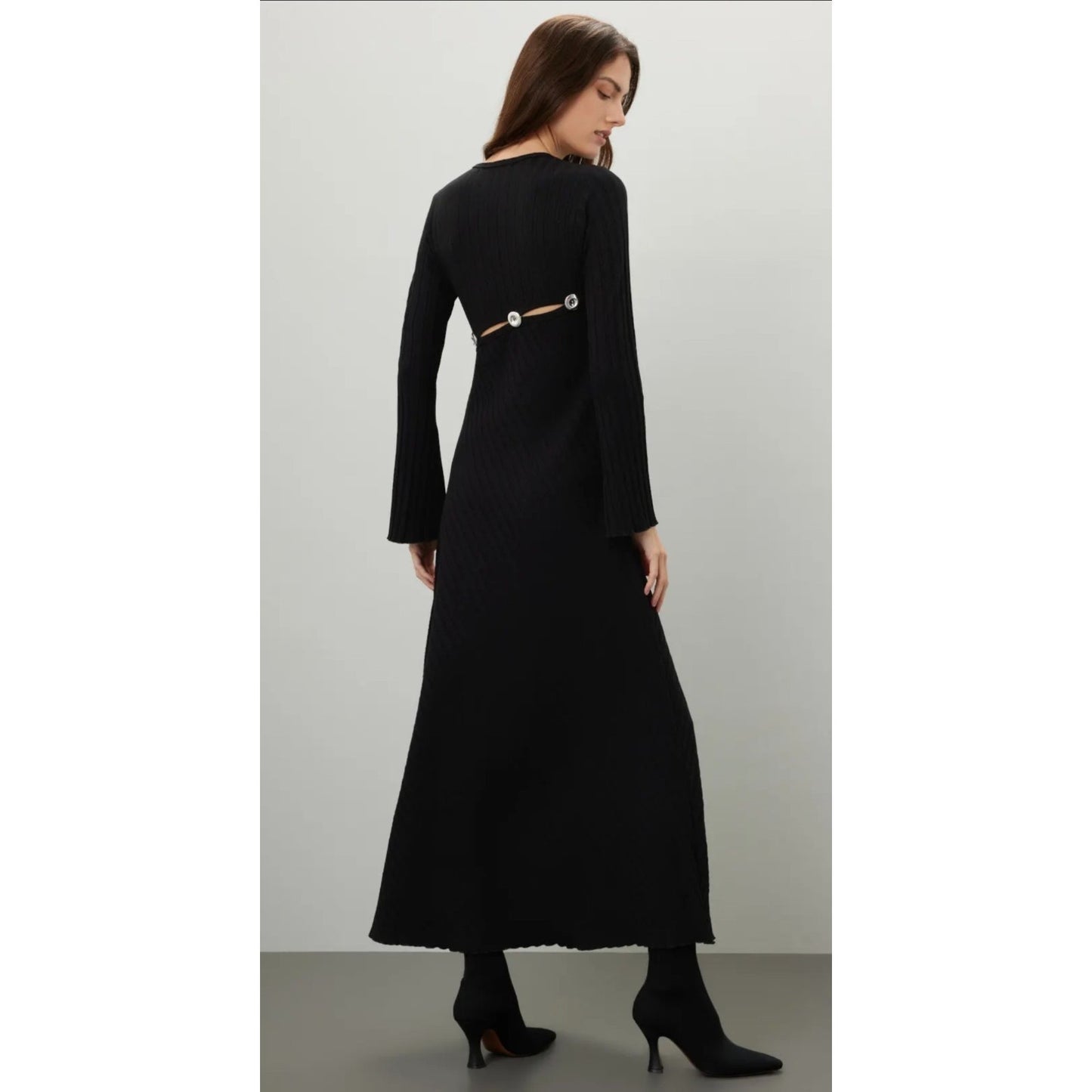 SIMON MILLER Black Simm Size M Knit Maxi Sweater Dress