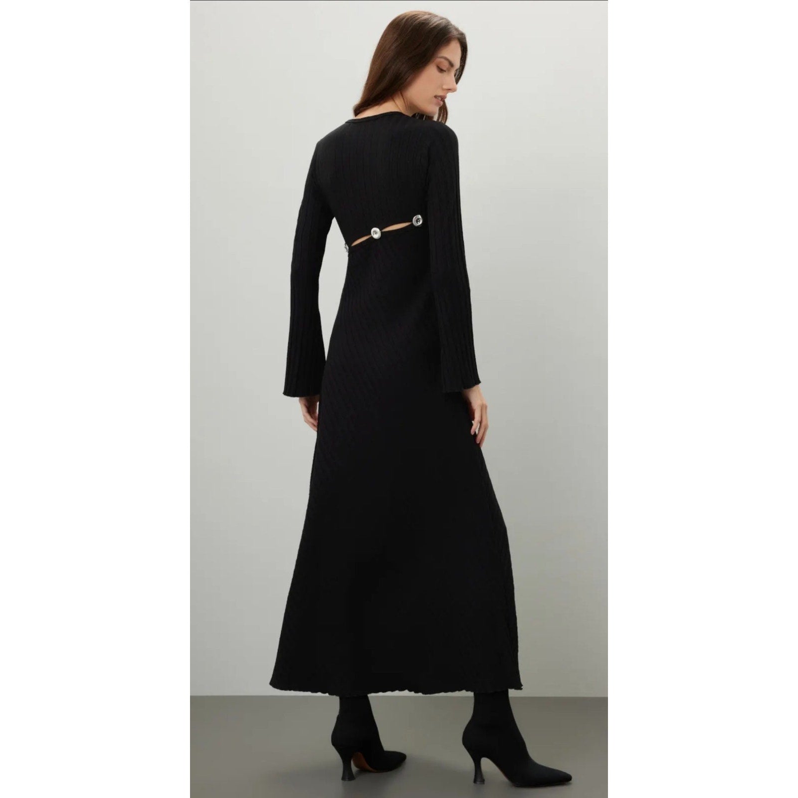 SIMON MILLER Black Simm Size M Knit Maxi Sweater Dress