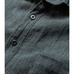 Rodd & Gunn Size L Palm Beach 100% Linen Ash Gray Sport Fit Button Up Shirt