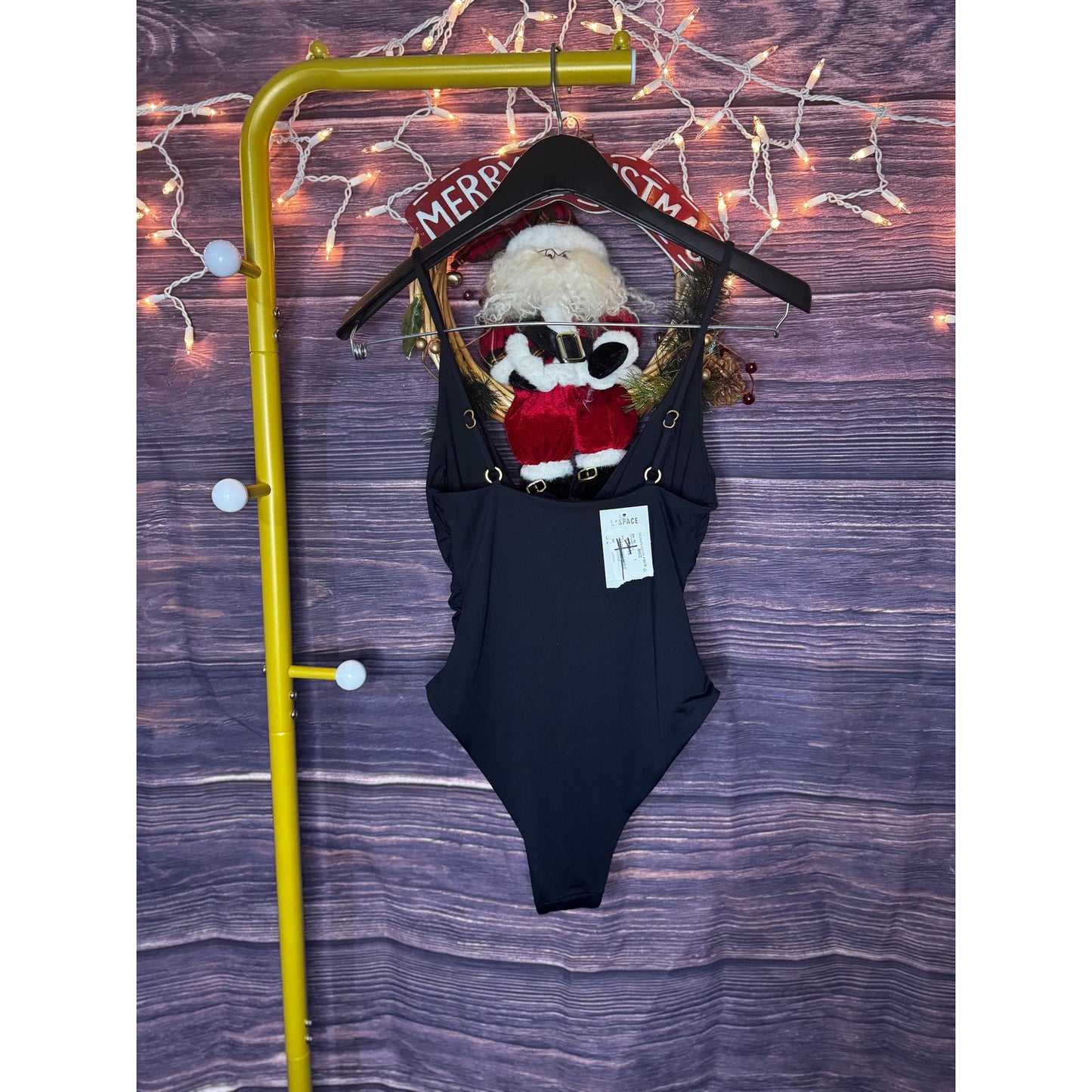 L Space Size XS Piper Black One Piece Swimsuit
