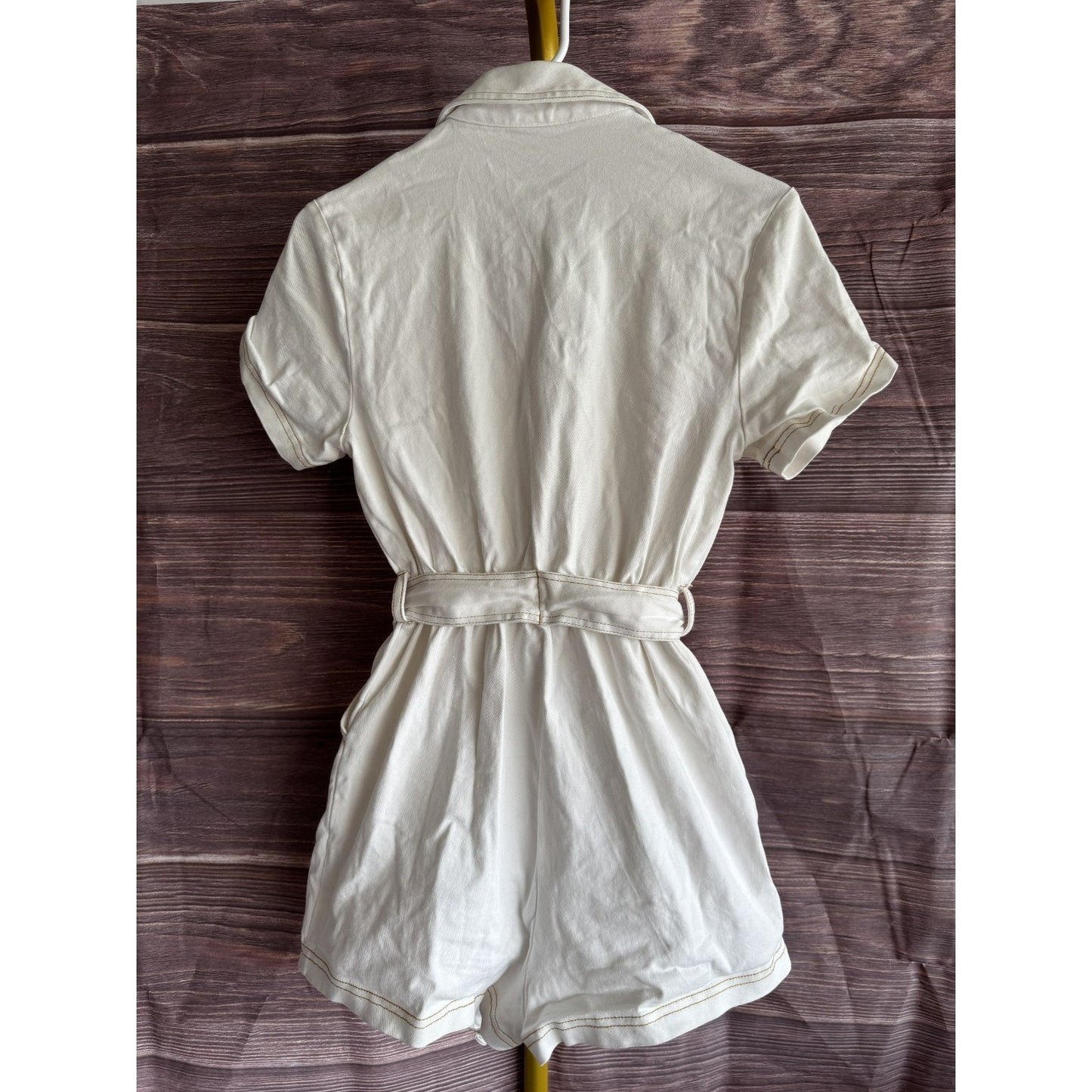 Peter Som Size 6 White Wash Denim Romper