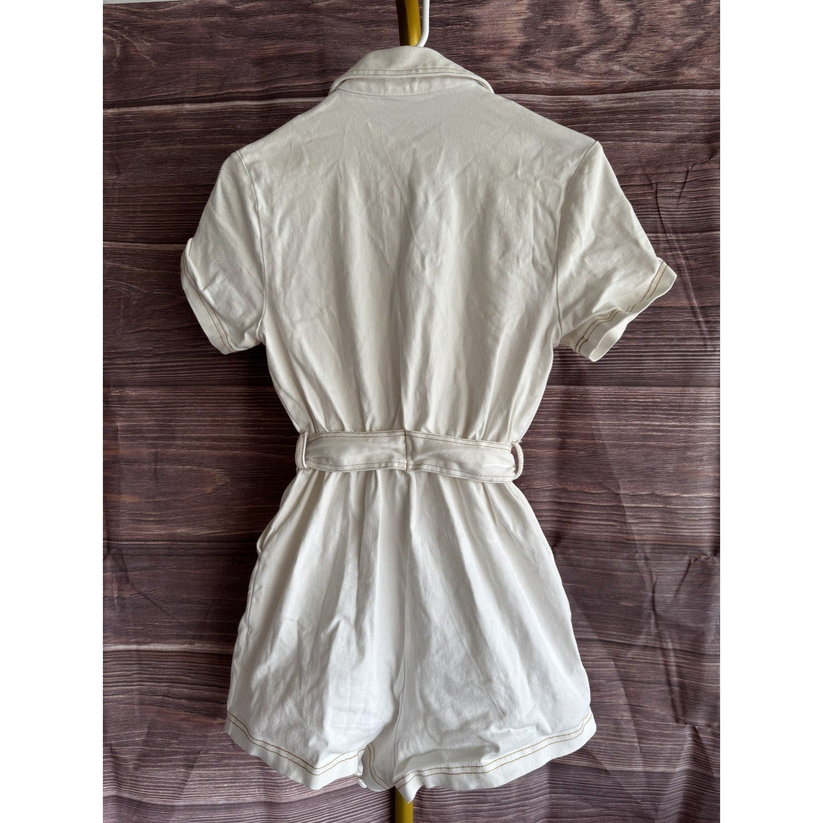 Peter Som Size 6 White Wash Denim Romper