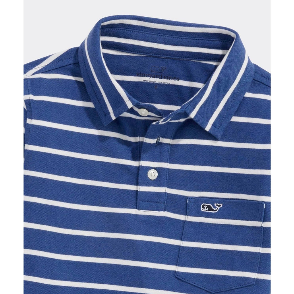 Vineyard Vines Boys' Size XL (18) Striped Surf Long-Sleeve Polo Shirt