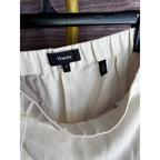 Theory Treeca Pull-On Crop Trousers Size 10 in Admiral Crepe Off-White