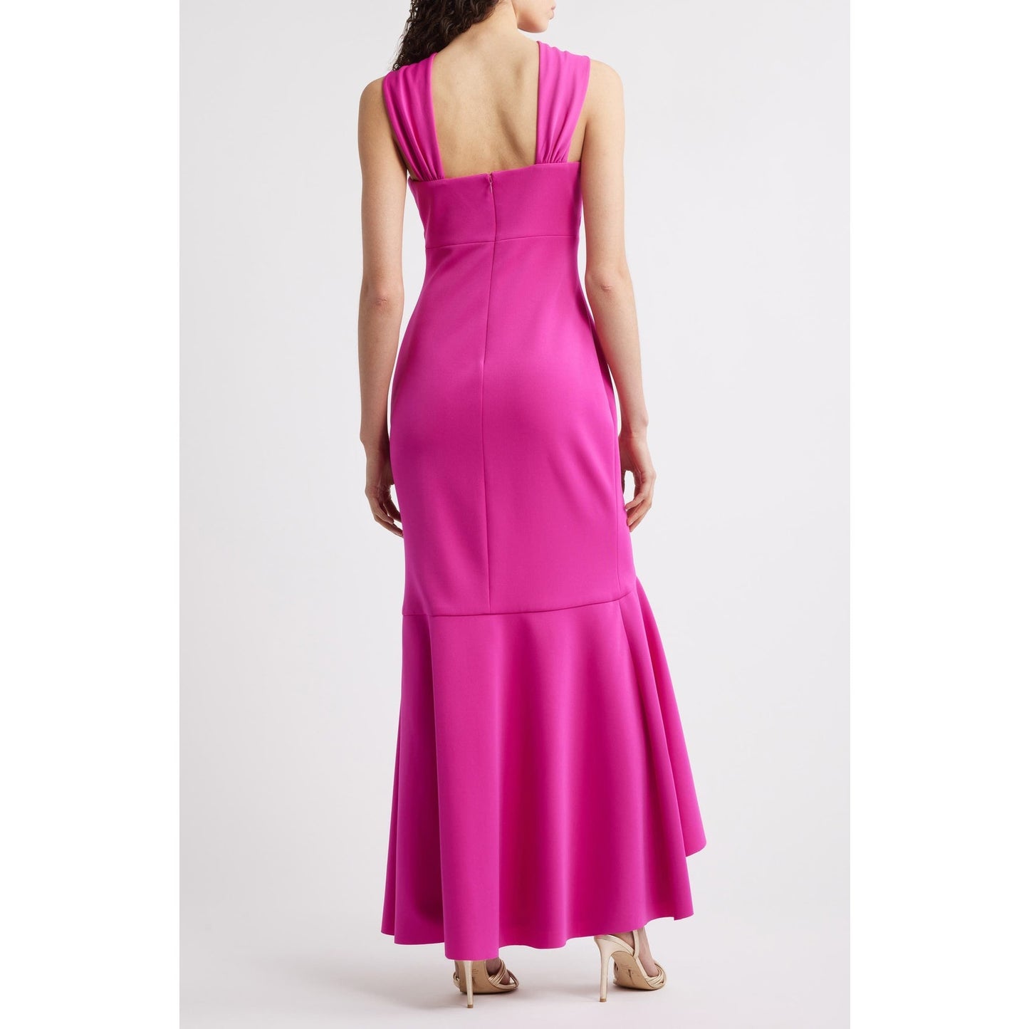 Eliza J Size 10 Pink Cross Neck High-Low Evening Dress