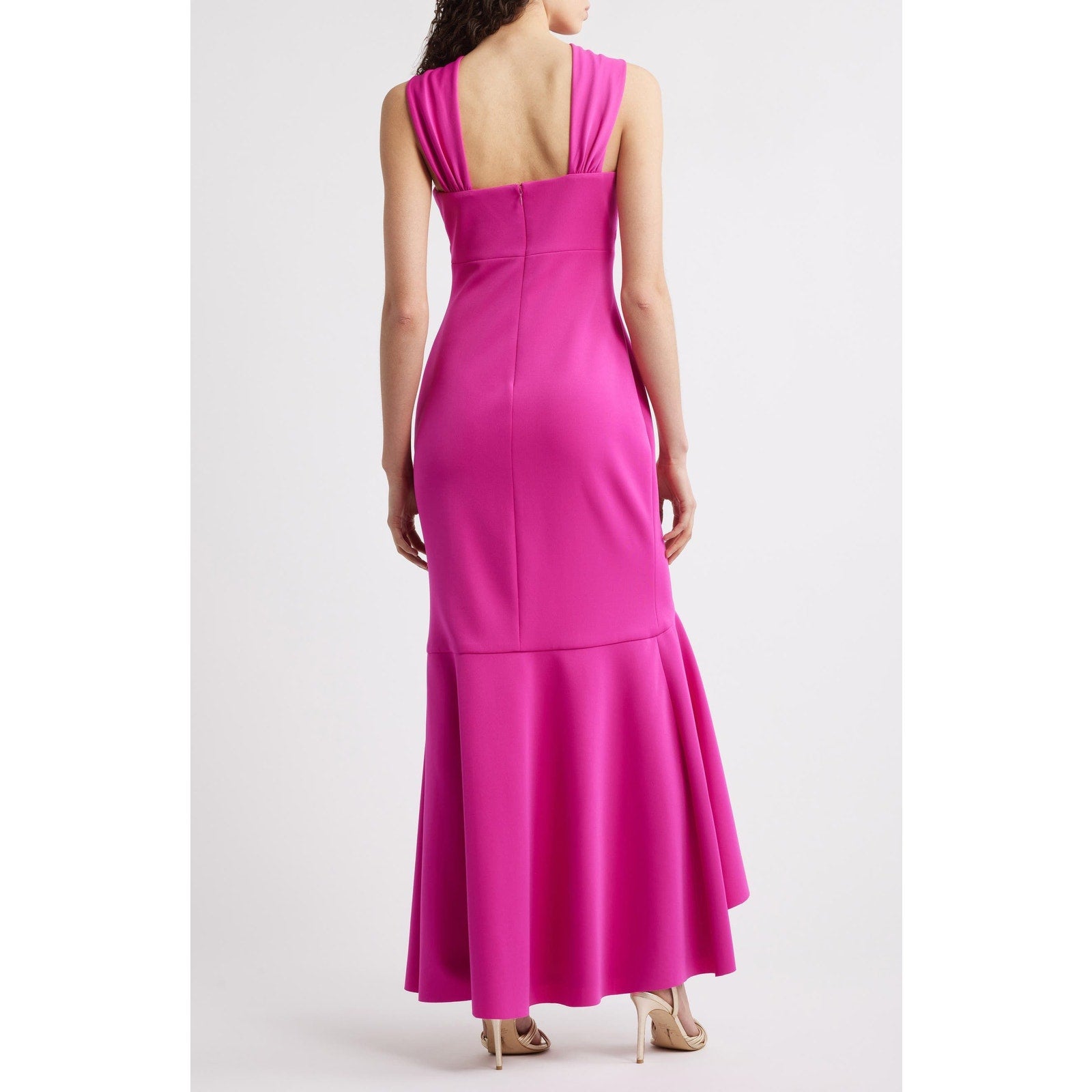 Eliza J Size 10 Pink Cross Neck High-Low Evening Dress