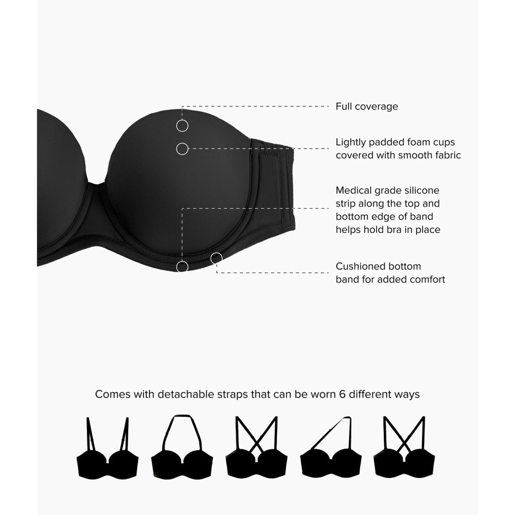 Wacoal Red Carpet Black Size 38DD Strapless Underwire Bra