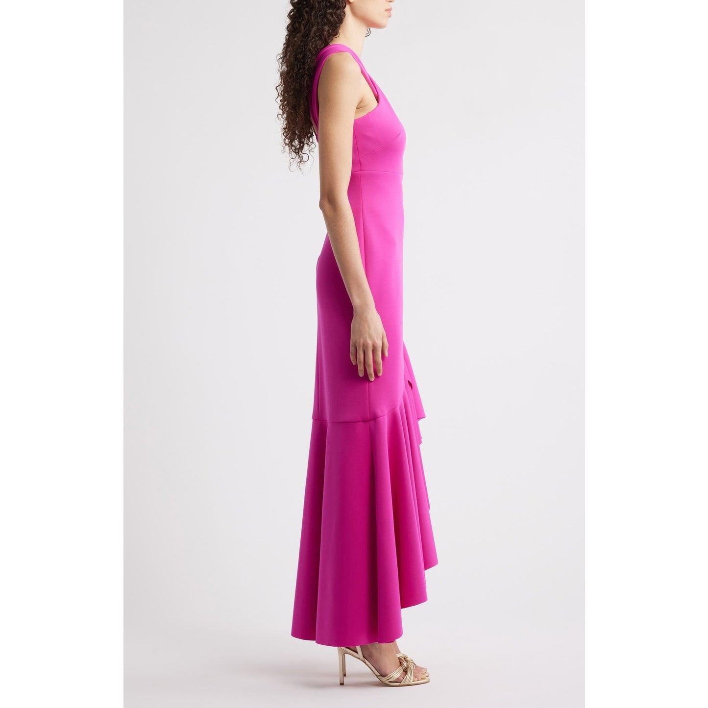 Eliza J Size 10 Pink Cross Neck High-Low Evening Dress