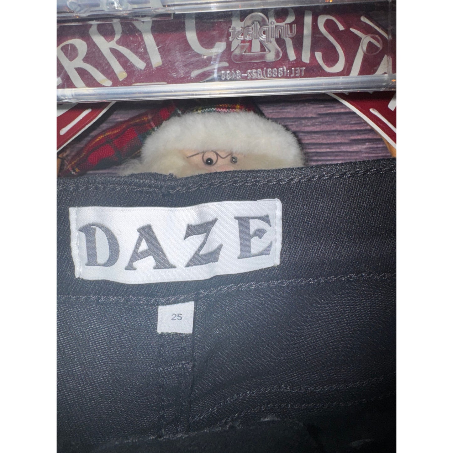 DAZE Size 25 Pleaser All Nighter (Black) High Waist Raw Hem Crop Jeans